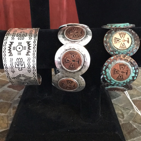 BNWT Thunderbird Bracelets Silver & Copper - Picture 1 of 8